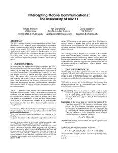 IEEE 802.11 / Wireless networking / Stream ciphers / Wired Equivalent Privacy / RC4 / Initialization vector / Keystream / Block cipher modes of operation / Chosen-plaintext attack / Cryptography / Cryptographic protocols / Computer network security