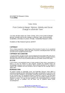 GOLDSMITHS Research Online Thesis (PhD) Felber, Emma  From Centre to Margin: Memory, Mobility and Social