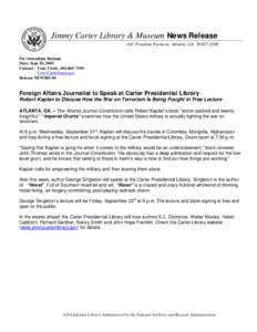 Jimmy Carter Library & Museum News Release