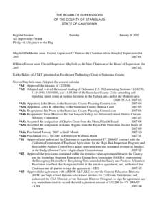 January 9, [removed]Board of Supervisors Minutes