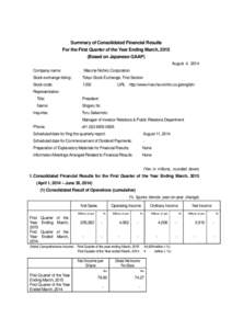 Microsoft Word - Summary of Consolidated Financial Results