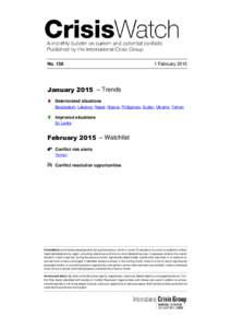 NoFebruary 2015 January 2015 – Trends  Deteriorated situations