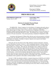 United States Attorney’s Office District of Columbia Channing D. Phillips Acting United States Attorney  PRESS RELEASE