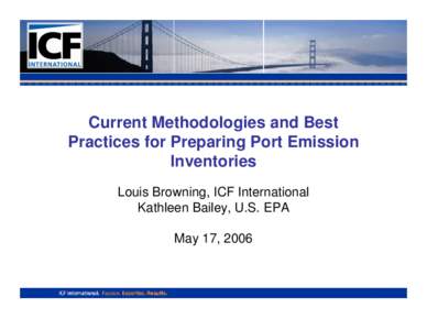 Current Methodologies and Best Practices for Preparing Port Emission Inventories