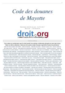 Code des douanes de Mayotte