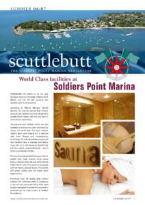 SUMMERscuttlebutt THE SOLDIERS POINT MARINA NEWSLETTER  World Class facilities at