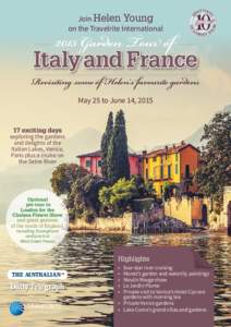 S  OF 2015 Garden Tour of Italy and France