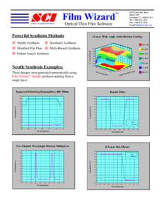 SCI Film Wizard Optical Thin Film Software Scientific Computing International  Powerful Synthesis Methods