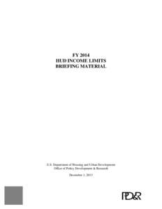 Section 8 Income Limits Briefing Material FY14