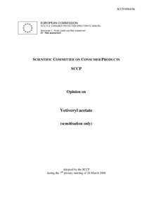 Opinion of the Scientific Committee on Consumer Products on vetiveryl acetate