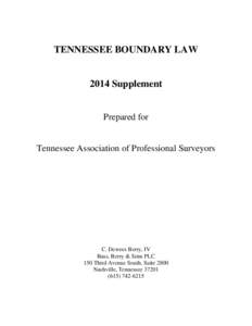 TENNESSEE BOUNDARY LAW[removed]Supplement Prepared for