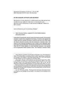 International Organizations Law Review 1: 59–110, 2004 In the Shadow of Waite