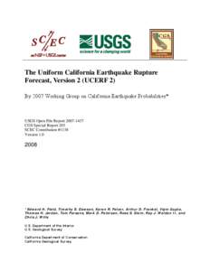 USGS Open File Report[removed], CGS Special Report #203, SCEC Contribution #1138, Summary