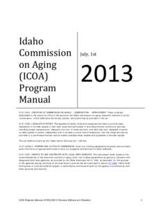 Idaho Commission on Aging (ICOA) Program Manual