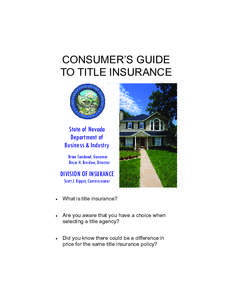 Investment / Title insurance / Title search / Home insurance / Escrow / American Land Title Association / Property insurance / Risk purchasing group / Good faith estimate / Insurance / Types of insurance / Financial economics
