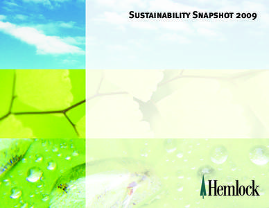 Sustainability Snapshot 2009  Our Commitment It gives me great pleasure to introduce Hemlock’s 2009 Sustainability Snapshot Report which summarizes a year’s work and our continued progress as a leading environmental