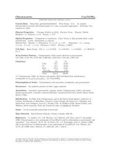 Clinoatacamite  Cu2 Cl(OH)3