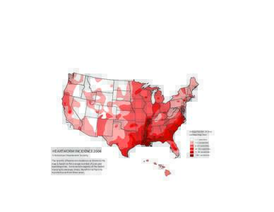 Average Number of Cases per Reporting Clinic < 1 case/clinic 1–5 cases/clinic  HEARTWORM INCIDENCE 2004