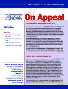 Bar Association for the Third Federal Circuit  On Appeal PROPOSED CHANGES TO THE LOCAL APPELLATE RULES September 2008 Volume II, Number 2