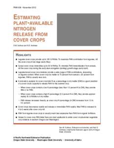 Estimating plant-available nitrogen release from cover crops