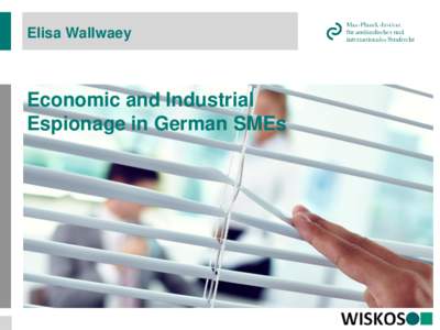 Elisa Wallwaey  Economic and Industrial Espionage in German SMEs  Overview