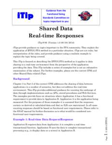 iTip  Guidance from the Functional Sizing Standards Committee on topics important to you