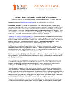 National School Lunch Act / School Breakfast Program / Share Our Strength / Cognitive science / Texas Hunger Initiative / Education / Anatomy / Hunger Task Force /  Inc. / United States Department of Agriculture / School meal / Hunger