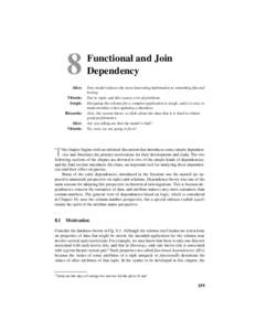 Database theory / Functional dependency / Multivalued dependency / Dependency theory / Function / Database normalization / Chase / Structure / Model theory / Data management / Database constraints / Data modeling