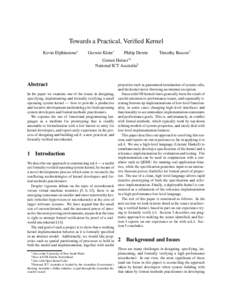 Logic in computer science / Functional languages / L4 microkernel family / Isabelle / Microkernel / Formal verification / Kernel / Gernot Heiser / Haskell / Computer architecture / Computing / Software