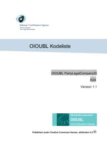 OIOUBL Kodeliste  OIOUBL PartyLegalCompanyID K24 Version 1.1