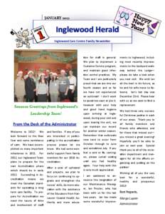 JANUARY 2012        Inglewood Herald      Inglewood Herald  Inglewood Care Centre Family Newsle4er 