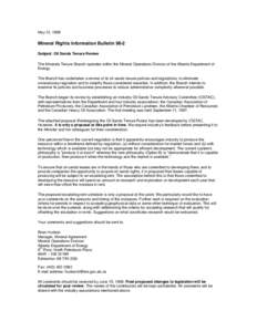 IB[removed]Proposed Oil Sands Agreement Process