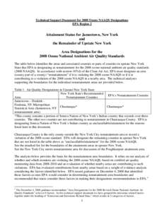 Seneca tribe / 88th United States Congress / Clean Air Act / Climate change in the United States / National Ambient Air Quality Standards / Non-attainment area / Cattaraugus Reservation / Cattaraugus / Chautauqua County /  New York / Geography of New York / New York / Air pollution in the United States