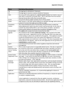 Appendix 5 Glossary  Term Definition/Description