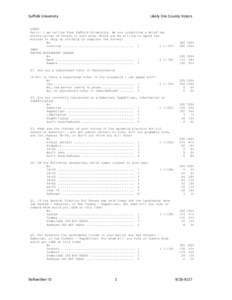 Suffolk University  Likely Erie County Voters START Hello! I am calling from Suffolk University. We are conducting a brief two