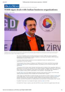 TOBB signs deals with Indian business organizations ­ BUSINESS LEADING NEWS SOURCE FOR TURKEY AND THE REGION