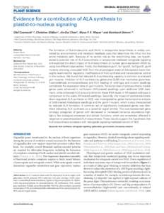 Evidence for a contribution of ALA synthesis to plastid-to-nucleus signaling