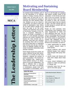 Volume 4 Issue 4  The Leadership Letter SOUTHERN EARLY CHILDHOOD ASSOCIATION