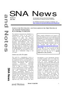 and Notes  SNA News Number 18 April 2004
