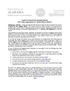 PRESS RELEASE  For Immediate Release ALABAMA