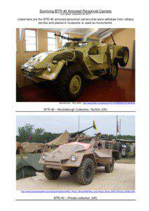 Surviving BTR-40 Armored Personnel Carriers Last update: September 26, 2013