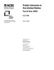 Public Libraries in the United States:  Fiscal Year 2002