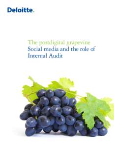 The postdigital grapevine Social media and the role of Internal Audit Preface Organizations today are embracing new digital technologies to leapfrog or keep pace with growing