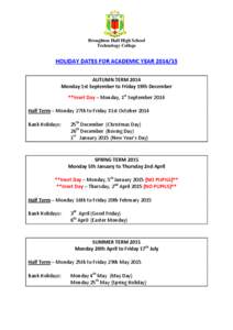 Microsoft Word - SCHOOL HOLIDAY DATES  INSET DAYS[removed]Amended.docx