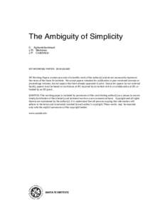 The Ambiguity of Simplicity