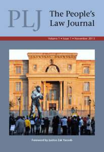 PLJ  The People’s Law Journal Volume 1 • Issue 1 • November 2013