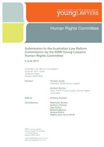Human Rights Committee  Submission to the Australian Law Reform Commission by the NSW Young Lawyers Human Rights Committee 6 June 2014