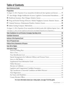 Table of Contents Quick-Reference Guide 6  Propositions