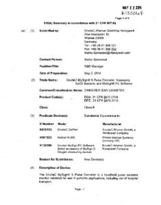 MAY[removed]P 330U~ Page 1 of[removed]k) Summary in accordance with 21 CFR[removed]