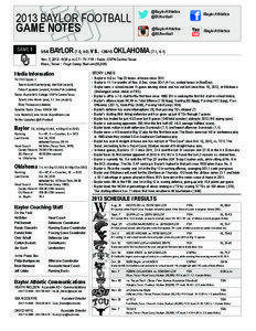 2013 BAYLOR FOOTBALL GAME NOTES GAME 8